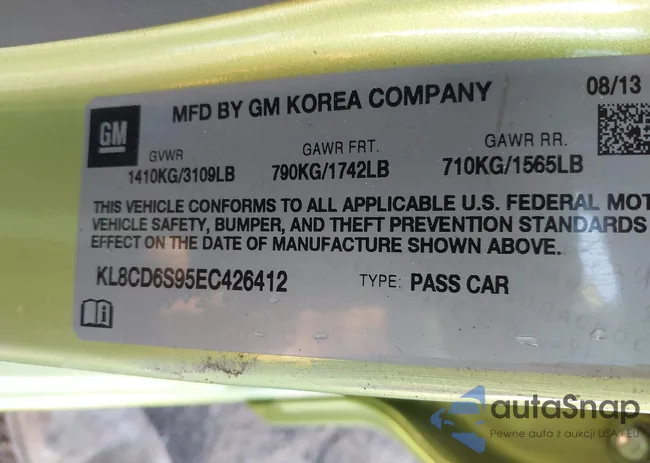 KL8CD6S95EC426412: 43991535