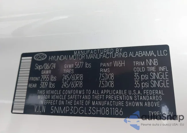 5NMP3DGL3SH081186: 43991613