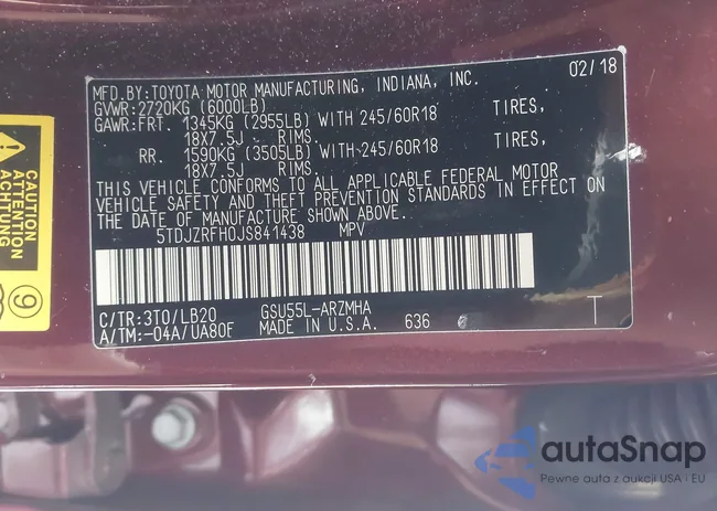 5TDJZRFH0JS841438: 43992804