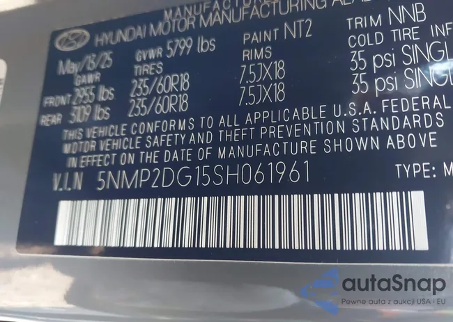 5NMP2DG15SH061961: 43992829