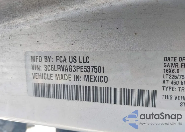 3C6LRVAG3PE537501: 43992840