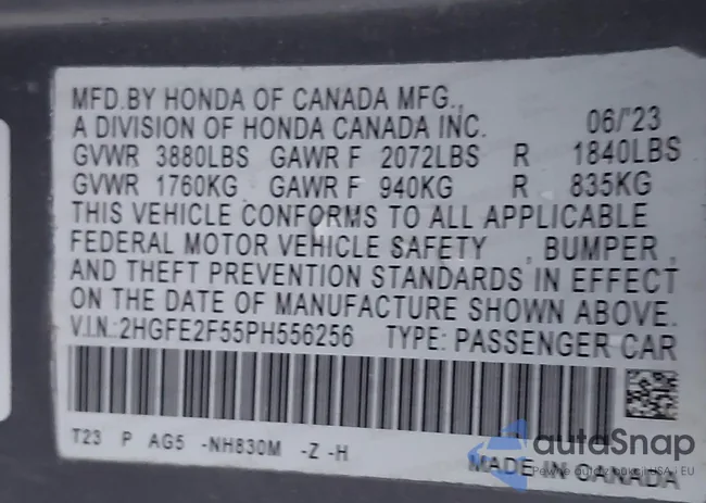 2HGFE2F55PH556256: 43992901