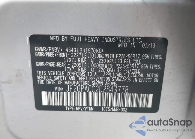 JF2GPACC2D2843778: 43992919