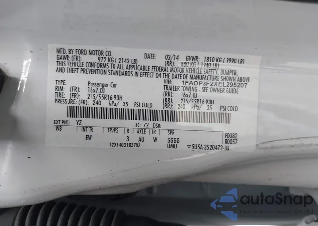 1FADP3F2XEL295207: 43992931