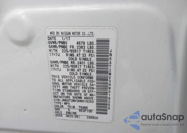 JN8AT2MV3HW019250: 43992955