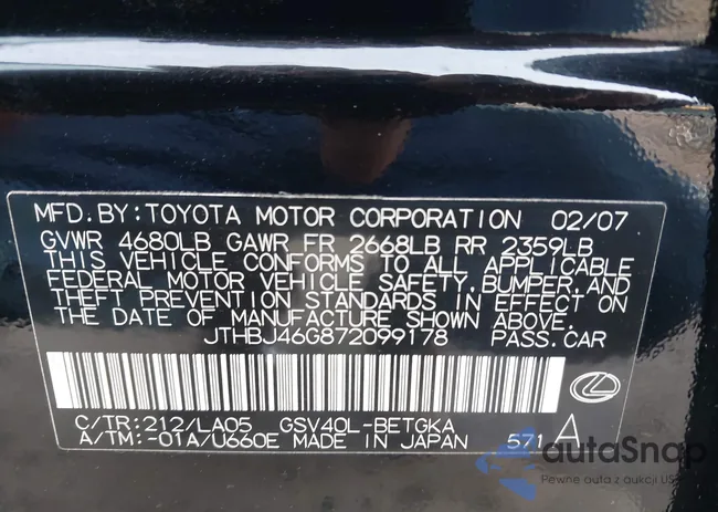 JTHBJ46G872099178: 43993034