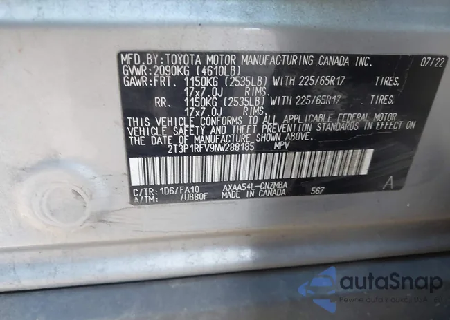 2T3P1RFV9NW288185: 43993085