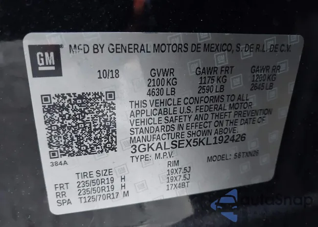 3GKALSEX5KL192426: 43993137