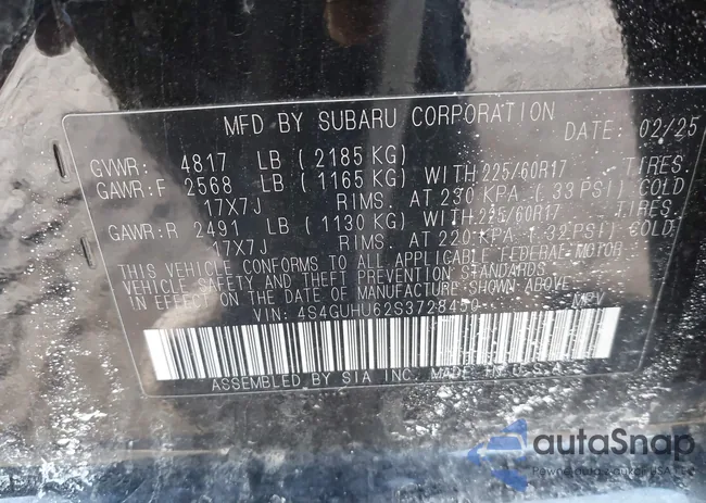 4S4GUHU62S3728450: 43993158