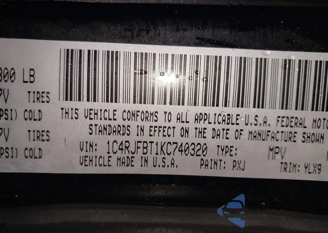 1C4RJFBT1KC740320: 43993242