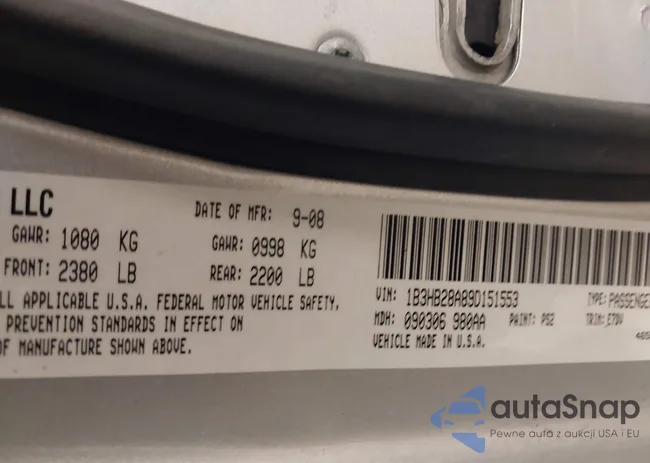 1B3HB28A89D151553: 43993251