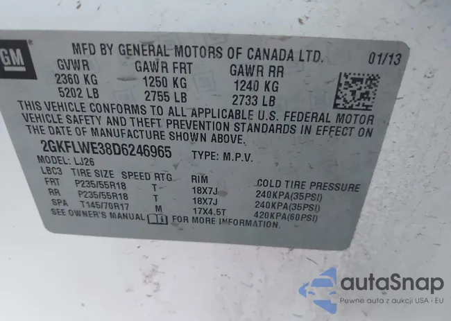 2GKFLWE38D6246965: 43992311