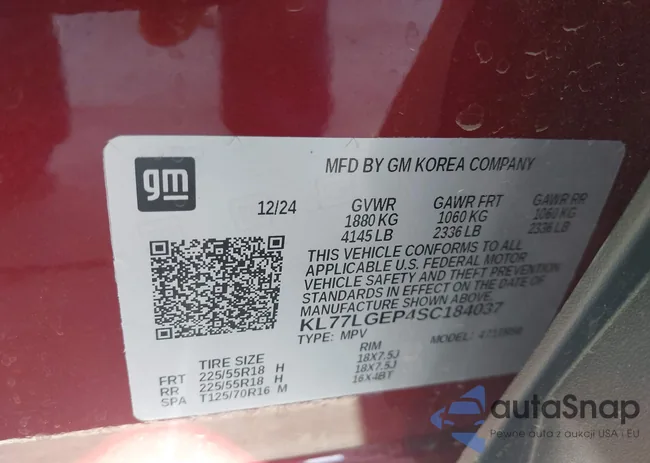 KL77LGEP4SC184037: 43992337