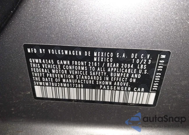 3VWEM7BU2RM017389: 43992391