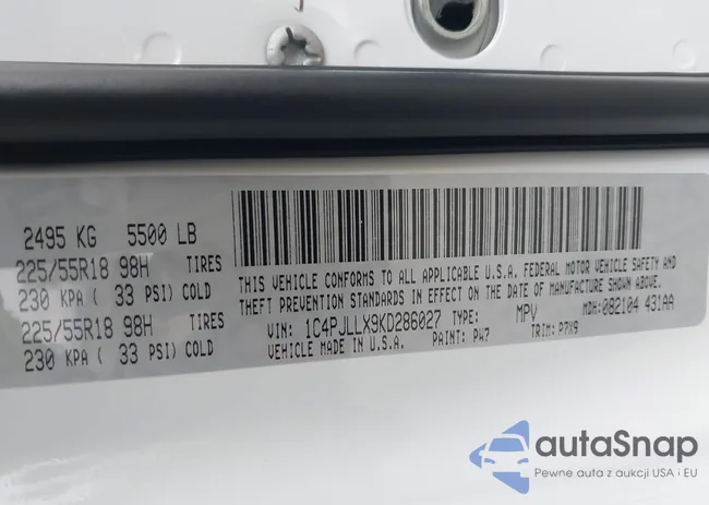 1C4PJLLX9KD286027: 43992397