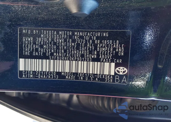 5YFBURHE0KP901203: 43992472