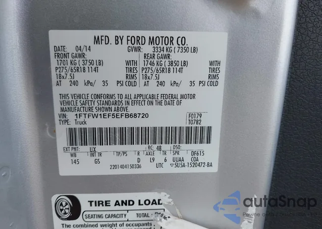 1FTFW1EF5EFB68720: 43992522