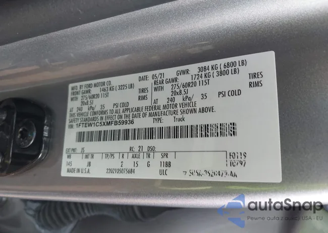 1FTEW1C5XMFB59936: 43993704