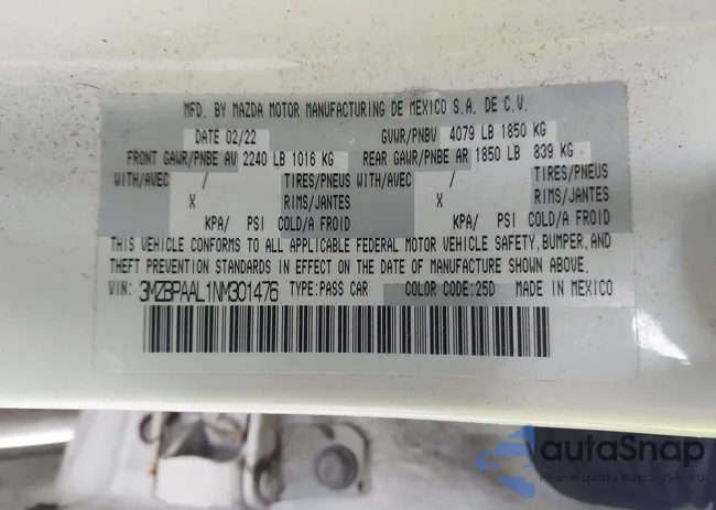 3MZBPAAL1NM301476: 43993737