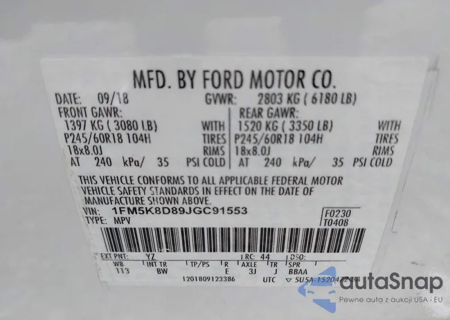 1FM5K8D89JGC91553: 43993783