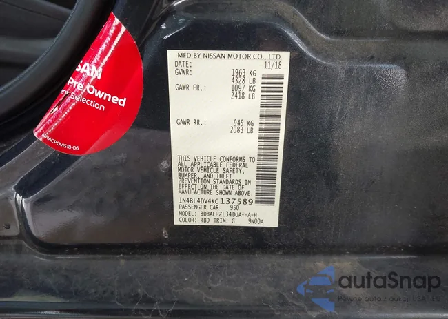 1N4BL4DV4KC137589: 43993795