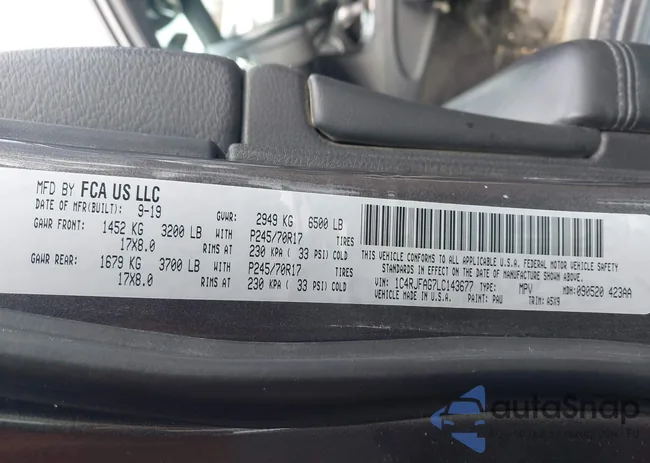 1C4RJFAG7LC143677: 43993849