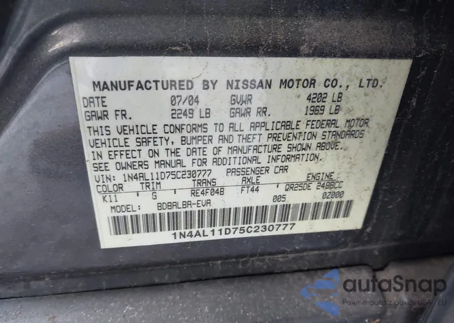 1N4AL11D75C230777: 43993862