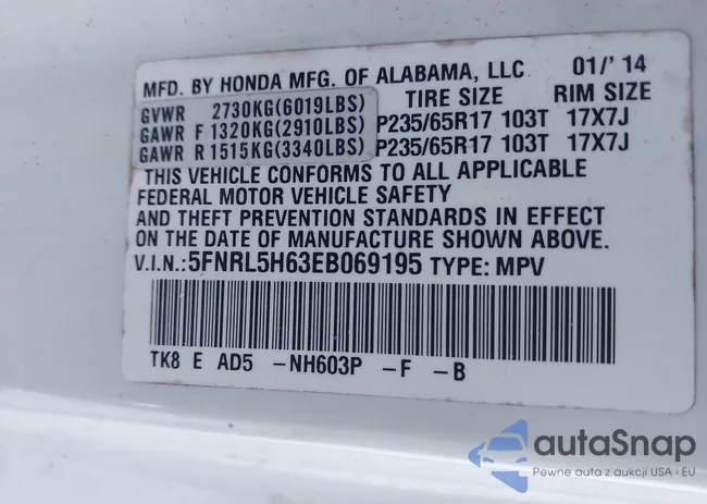 5FNRL5H63EB069195: 43993898