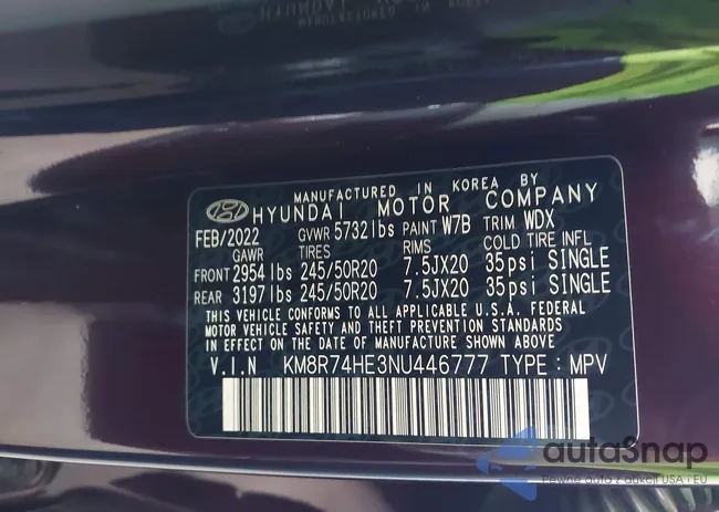 KM8R74HE3NU446777: 43993991