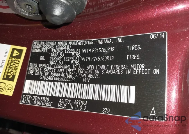 5TDZARFH6ES008503: 43993994