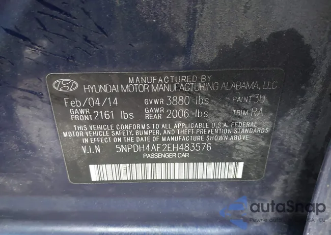 5NPDH4AE2EH483576: 43993995