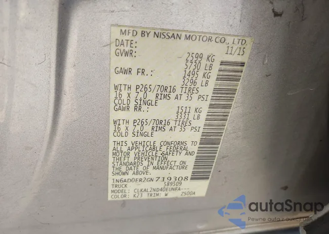 1N6AD0ER2GN719308: 43994026