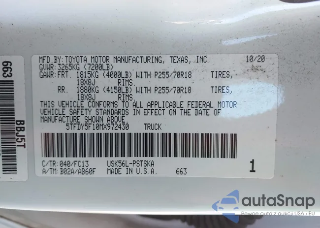 5TFDY5F10MX972430: 43994101