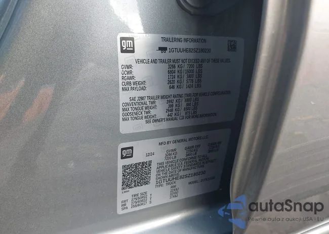 1GTUUHE82SZ180230: 43993392