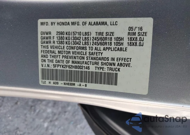 5FPYK2F62HB002146: 43993435