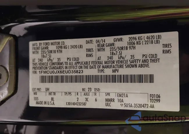 1FMCU0JX6EUD35823: 43993553