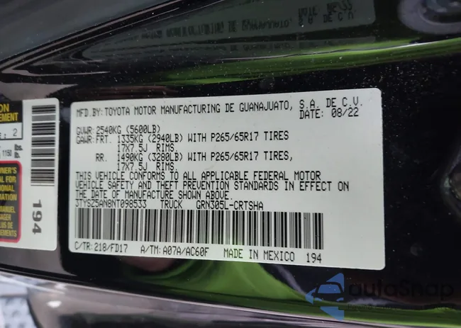 3TYSZ5AN8NT098533: 43993588