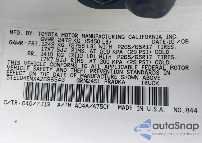 5TELU4ENXAZ696543: 43993621