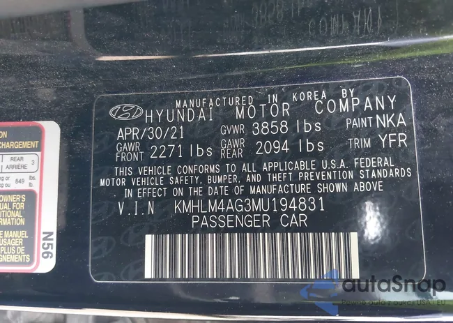 KMHLM4AG3MU194831: 43993642