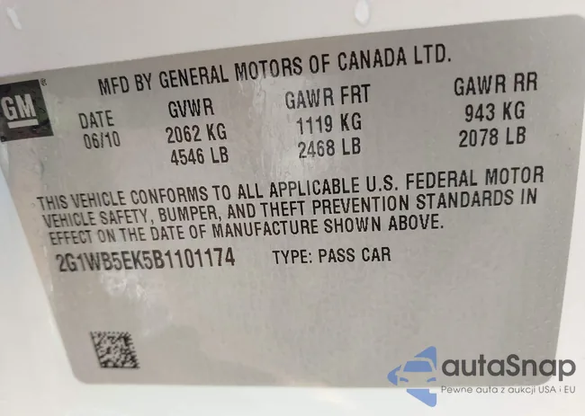 2G1WB5EK5B1101174: 43994673