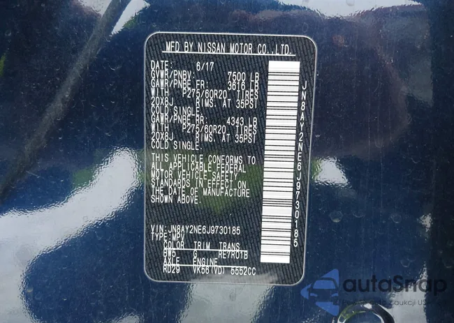 JN8AY2NE6J9730185: 43994678