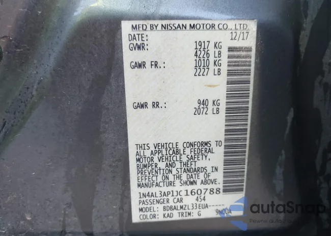 1N4AL3AP1JC160788: 43994690