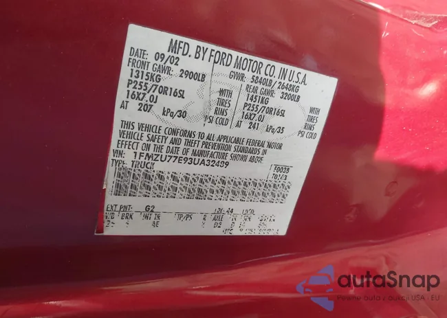 1FMZU77K75UA17370: 43994718