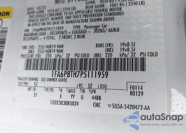 1FA6P8TH7P5111959: 43994734