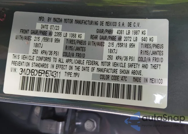 3MVDMBCM5PM574311: 43994752