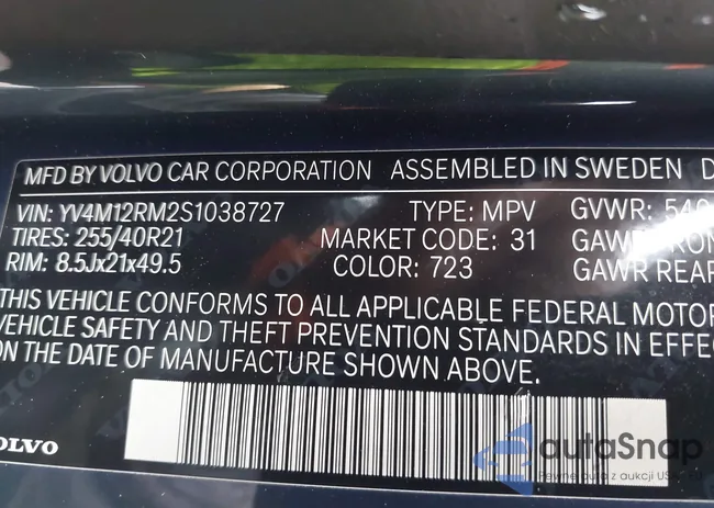 YV4M12RM2S1038727: 43994760