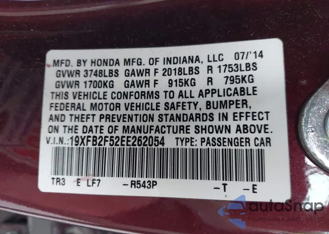 19XFB2F52EE262054: 43994782