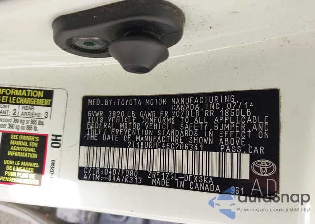 2T1BURHE4EC206341: 43994875