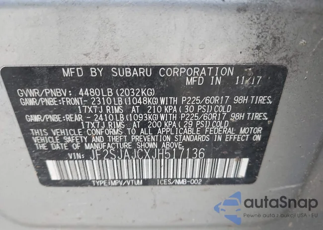 JF2SJAJCXJH517136: 43994953