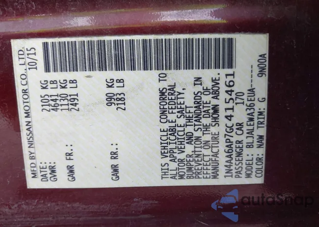 1N4AA6AP7GC415461: 43994961